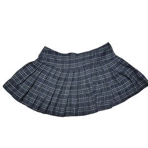 Royal Bones by Daang Black Plaid Pleated Mini Skirt Size S